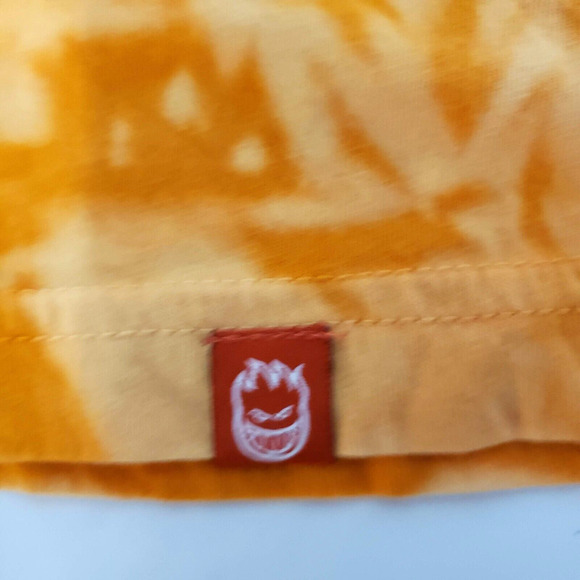 Spitfire SIZE M Womens Unisex Orange Tie Dye LOGO T-Shirt Short Sleeve FLAW - Picture 10 of 14